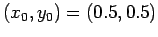 $(x_{0}, y_{0})=(0.5, 0.5)$