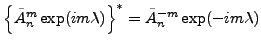 $ {\displaystyle
\left\{\tilde{A}^m_n \exp(im\lambda) \right\}^*
= \tilde{A}^{-m}_n \exp(-im\lambda) }$