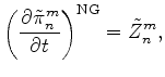 $\displaystyle \left( \DP{\tilde{\pi}^{m}_{n}}{t} \right)^{\rm NG} = \tilde{Z}^{m}_{n},$