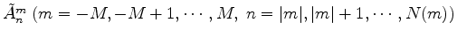 $ \tilde{A}_n^m \;
(m=-M,-M+1, \cdots,M, \; n=\vert m\vert,\vert m\vert+1,\cdots,N(m))$