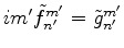 $ im' \tilde{f}_{n'}^{m'}
= \tilde{g}_{n'}^{m'} $