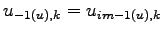 $\displaystyle u_{-1(u), k} = u_{im-1(u), k}$