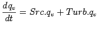 $\displaystyle \DD{q_{v}}{t} = Src.q_{v} + Turb.q_{v}$