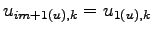 $\displaystyle u_{im+1(u), k} = u_{1(u), k}$