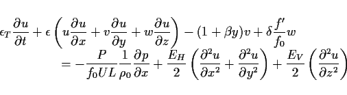 \begin{displaymath}
\begin{array}{l} \Ddsty{
\epsilon_T\DP{u}{t}
+ \epsilon\l...
...right)
+ \frac{E_V}{2}\left(\DP[2]{u}{z}\right) }
\end{array}\end{displaymath}