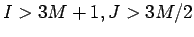 $I>3M+1,
J>3M/2$