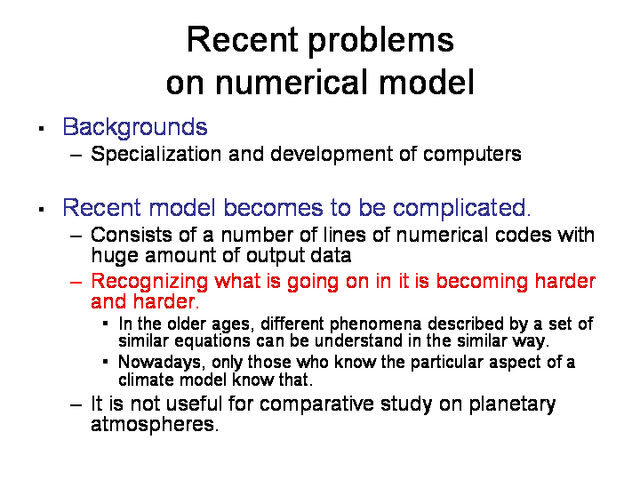 Recent problems on numerical model