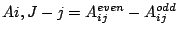 $A{i,J-j}=A_{ij}^{even}-A_{ij}^{odd}$