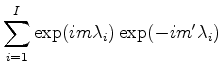 $\displaystyle \sum_{i=1}^{I} \exp(im \lambda_i) \exp(-im' \lambda_i)$