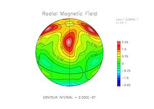 MHD dynamo in a rotating spherical shell